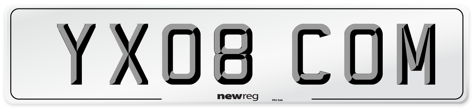 YX08 COM Number Plate from New Reg